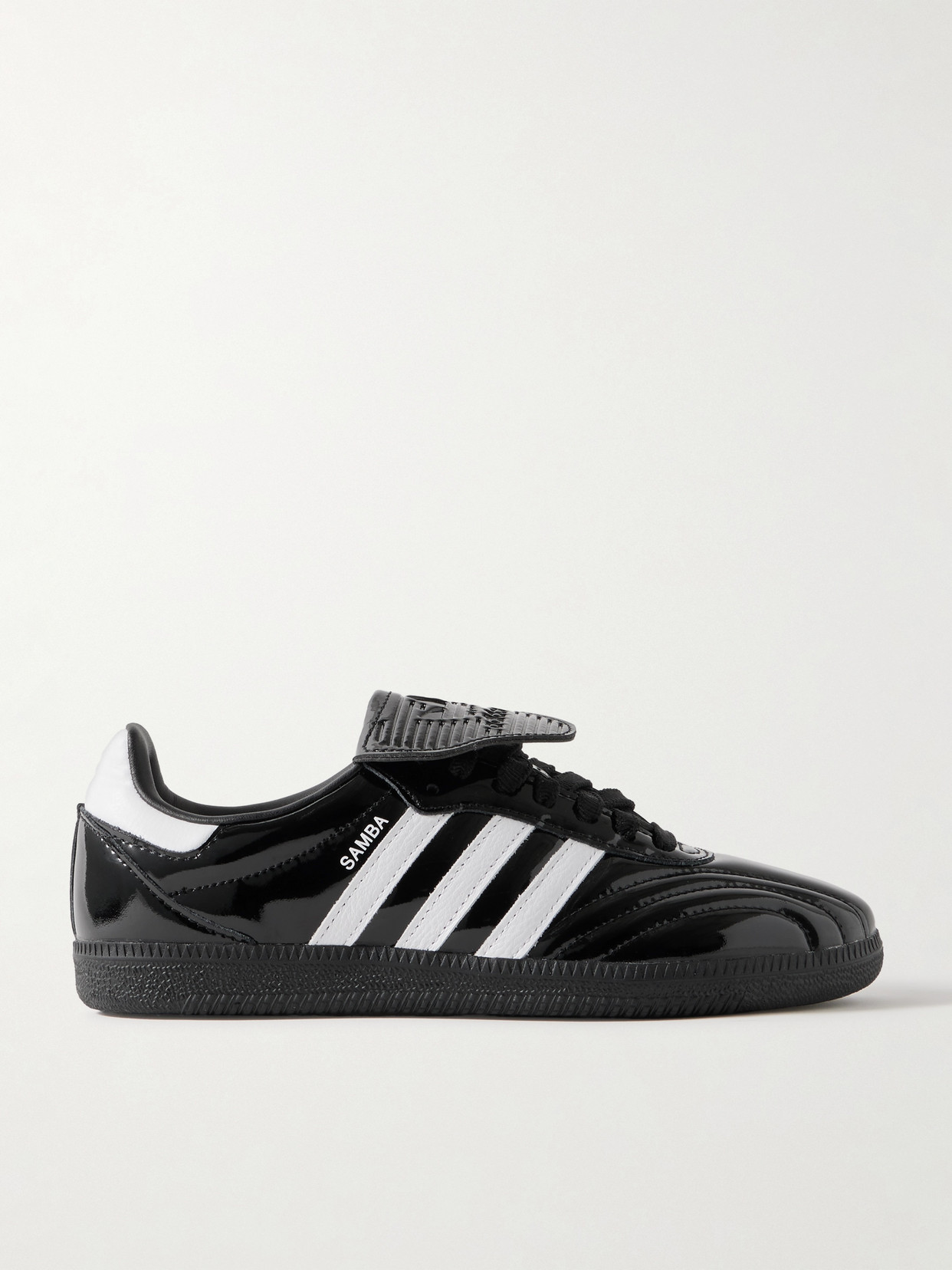 Adidas Originals Samba Lt Leather-trimmed Patent-leather Sneakers In Black