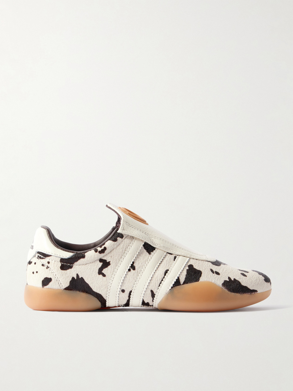adidas Originals - Taekwondo Mei Leather-trimmed Cow-print Pony Hair Sneakers - Off-white