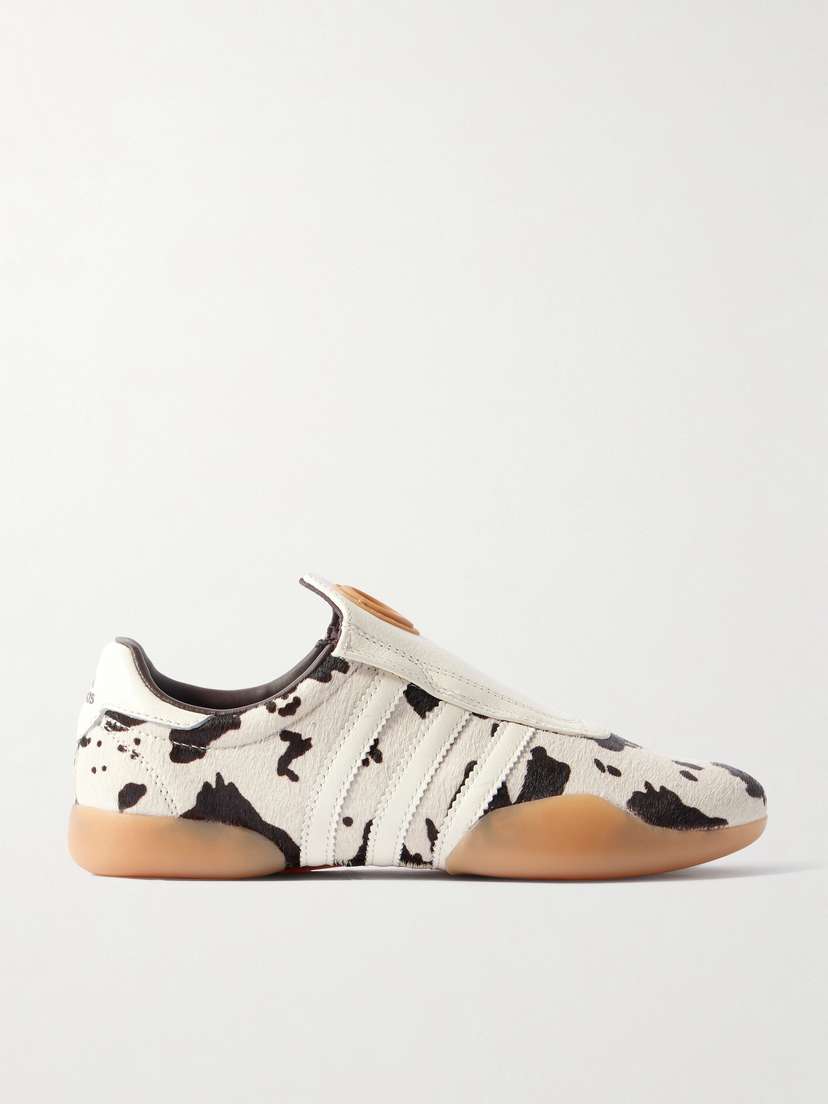 adidas Originals Taekwondo Mei Leather-trimmed Cow-print Pony Hair Sneakers