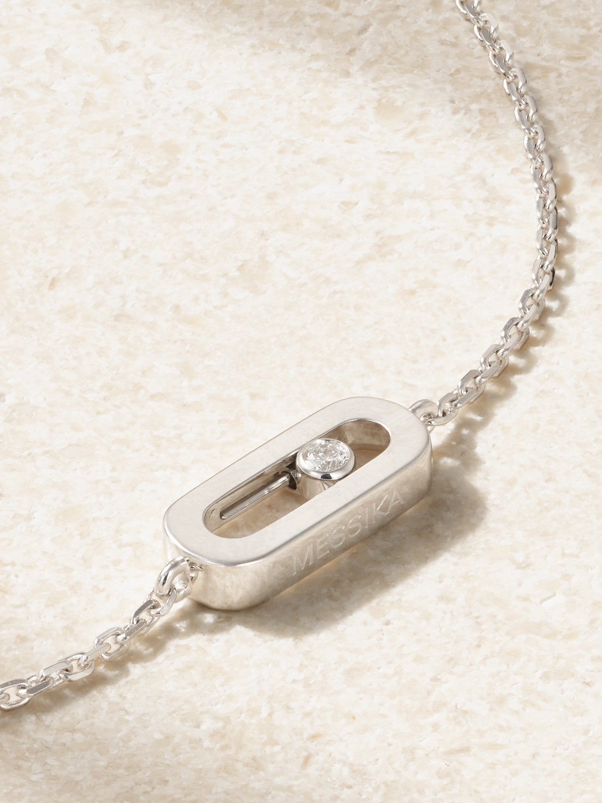 Messika Move Uno 18-karat White Gold Diamond Bracelet In Silver