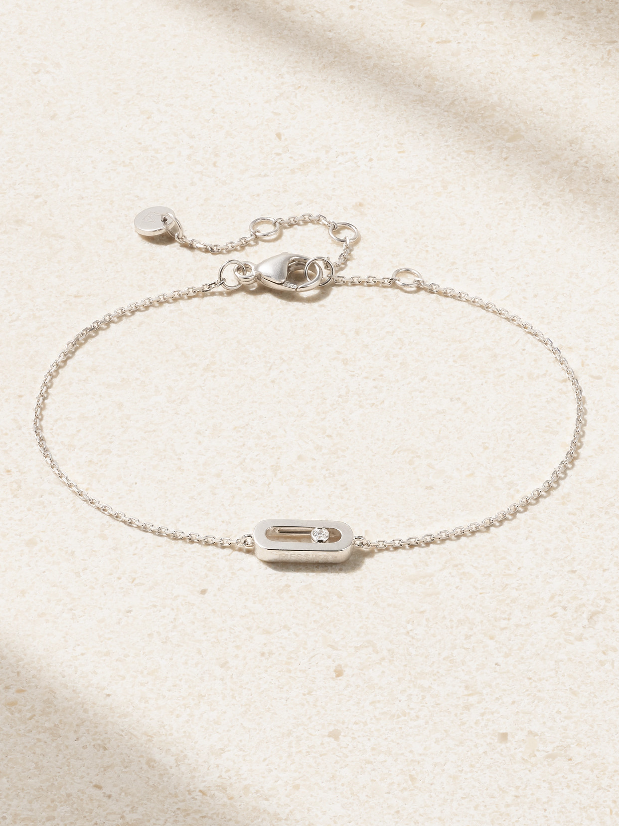 Messika Move Uno 18-karat White Gold Diamond Bracelet In Silver