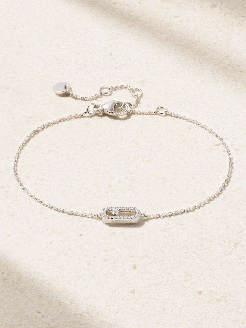 Messika Move Uno 18-karat White Gold Diamond Bracelet