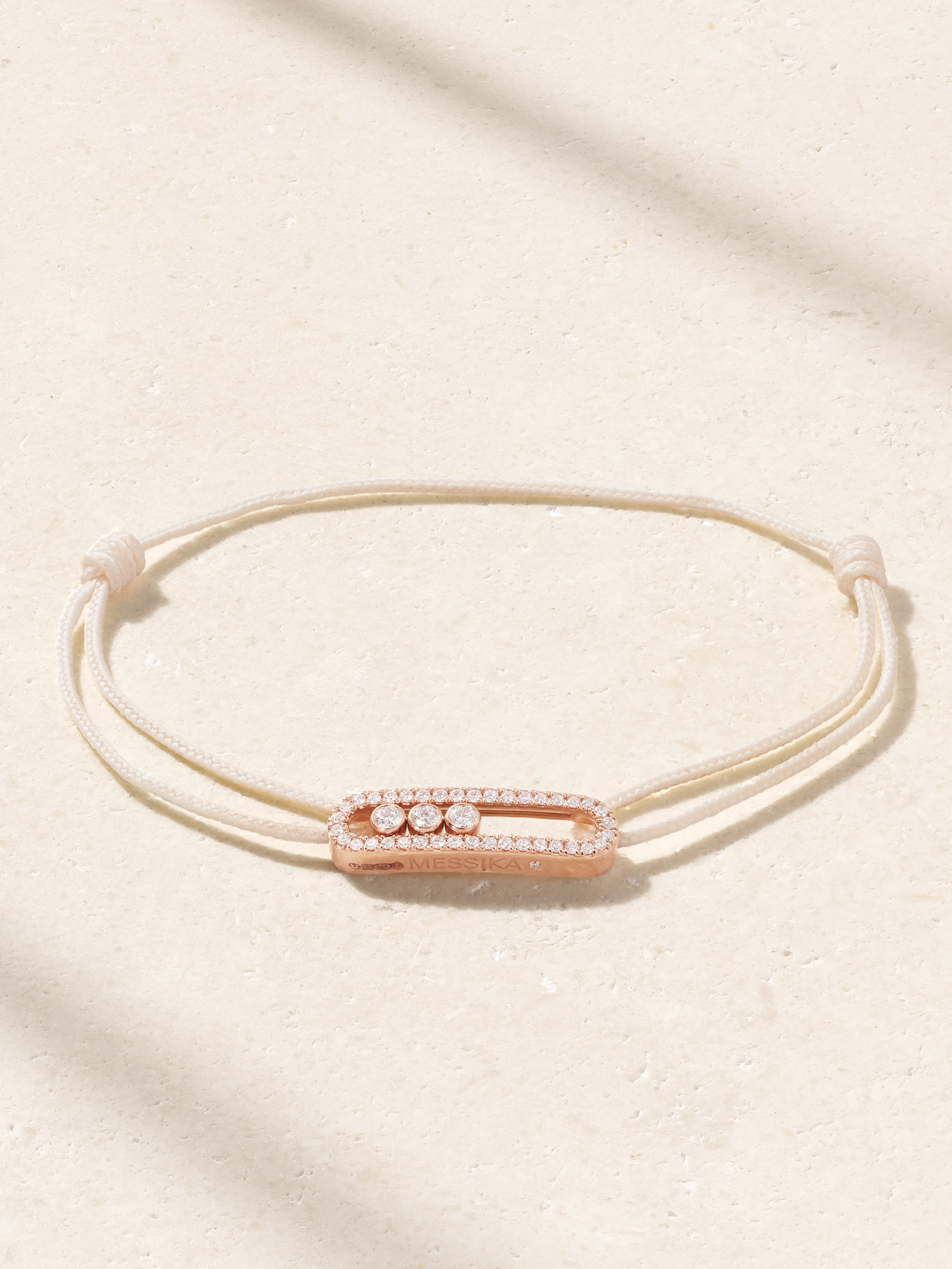 Messika - Messika Care(s) 18-karat Rose Gold, Diamond And Cord Bracelet - One size