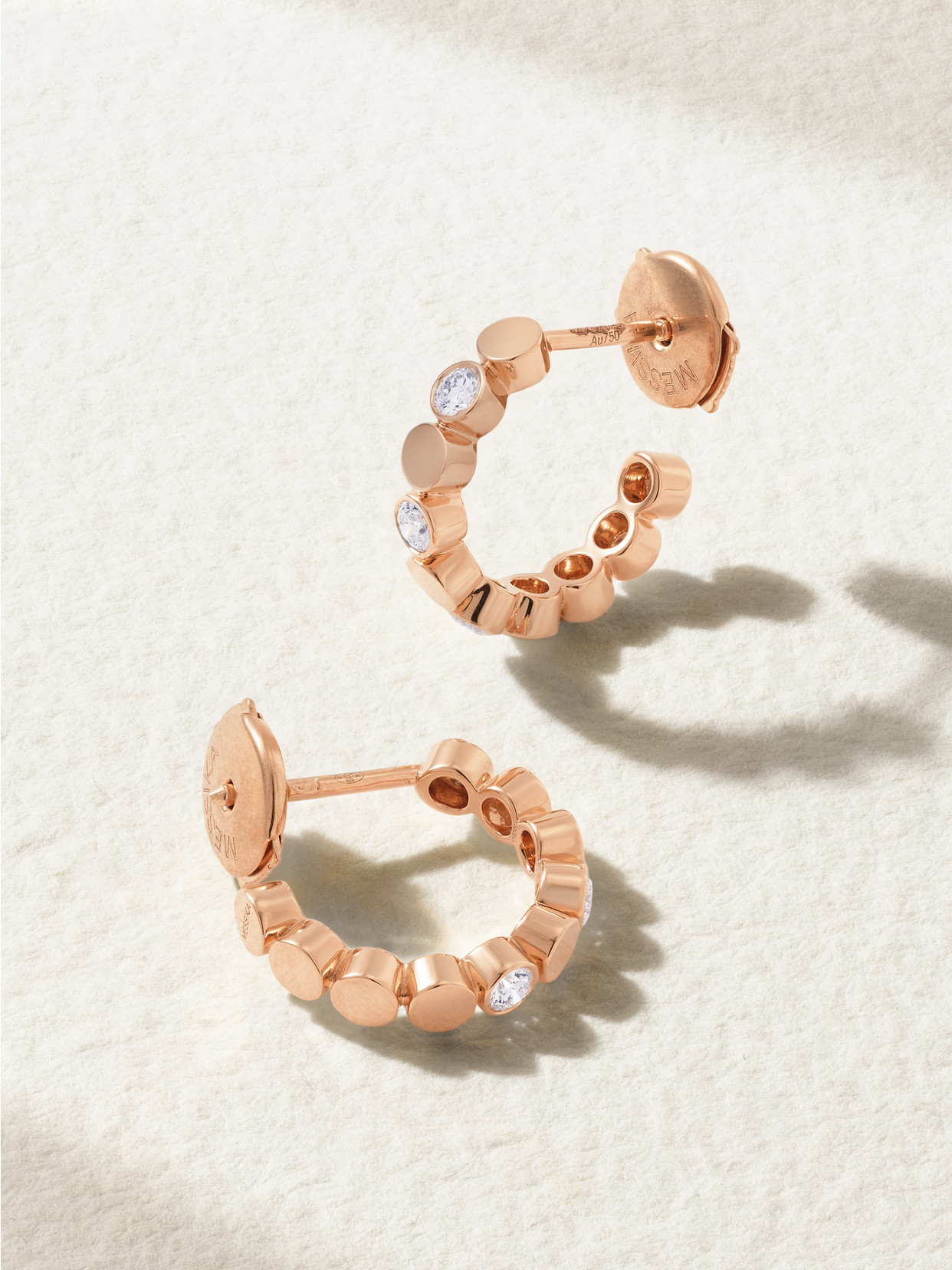 Messika - D-vibes Mini 18-karat Rose Gold Diamond Hoop Earrings - One size