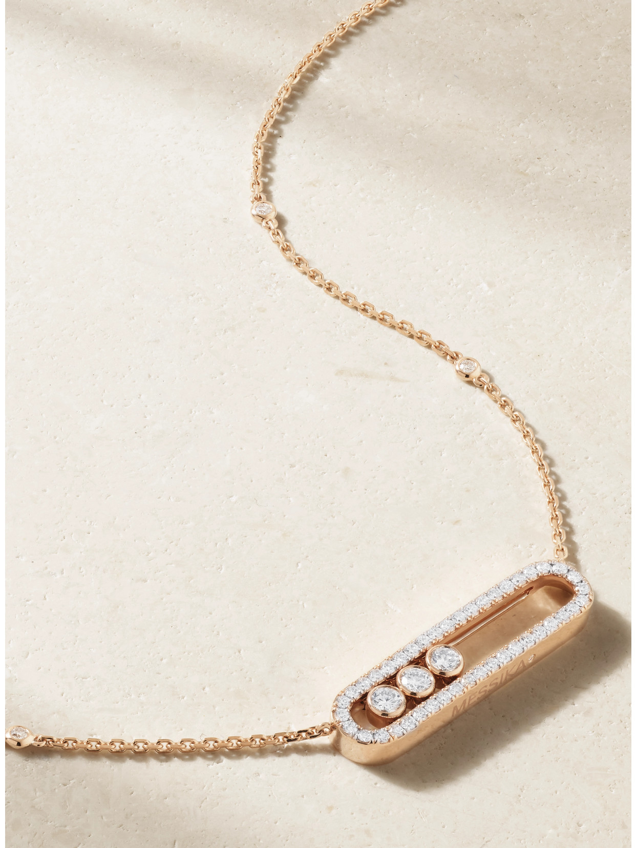 Messika Move 18-karat Rose Gold Diamond Necklace