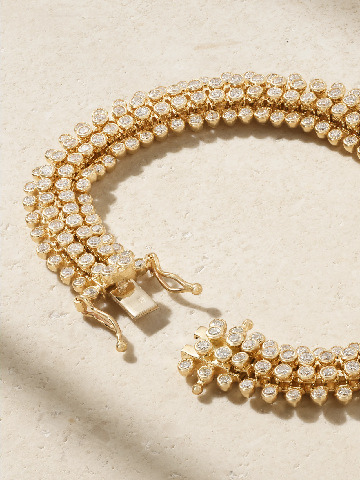 Shop Marie Lichtenberg Mesh 18-karat Gold Diamond Bracelet