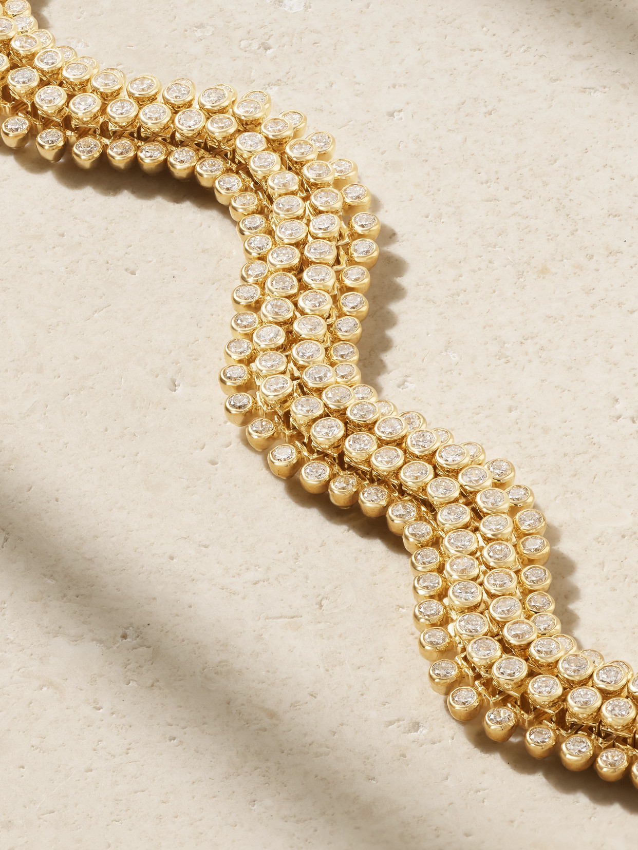 Shop Marie Lichtenberg Mesh 18-karat Gold Diamond Bracelet