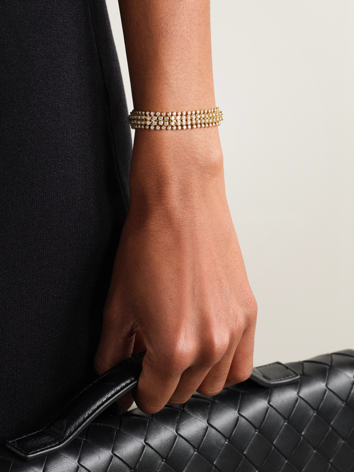 Shop Marie Lichtenberg Mesh 18-karat Gold Diamond Bracelet