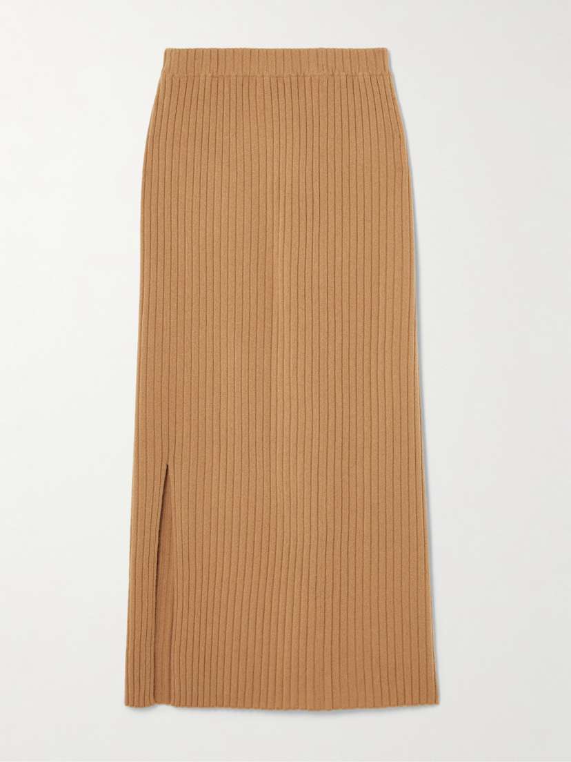 Allude Ribbed Cashmere Maxi Skirt - x small