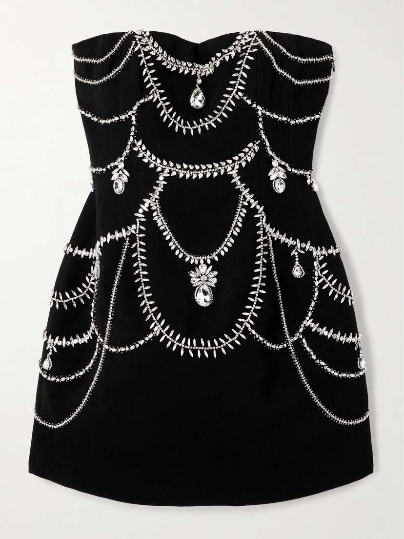 Simkhai Arta Strapless Crystal-embellished Cady Mini Dress