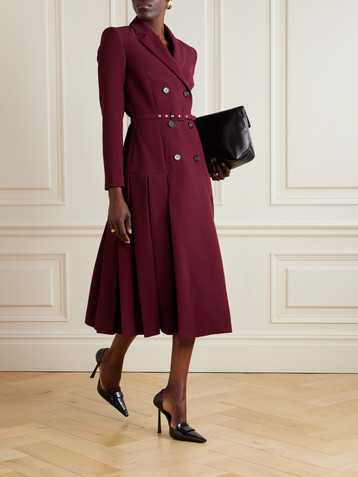 Emilia Wickstead Chaney belted double-breasted crepe coat