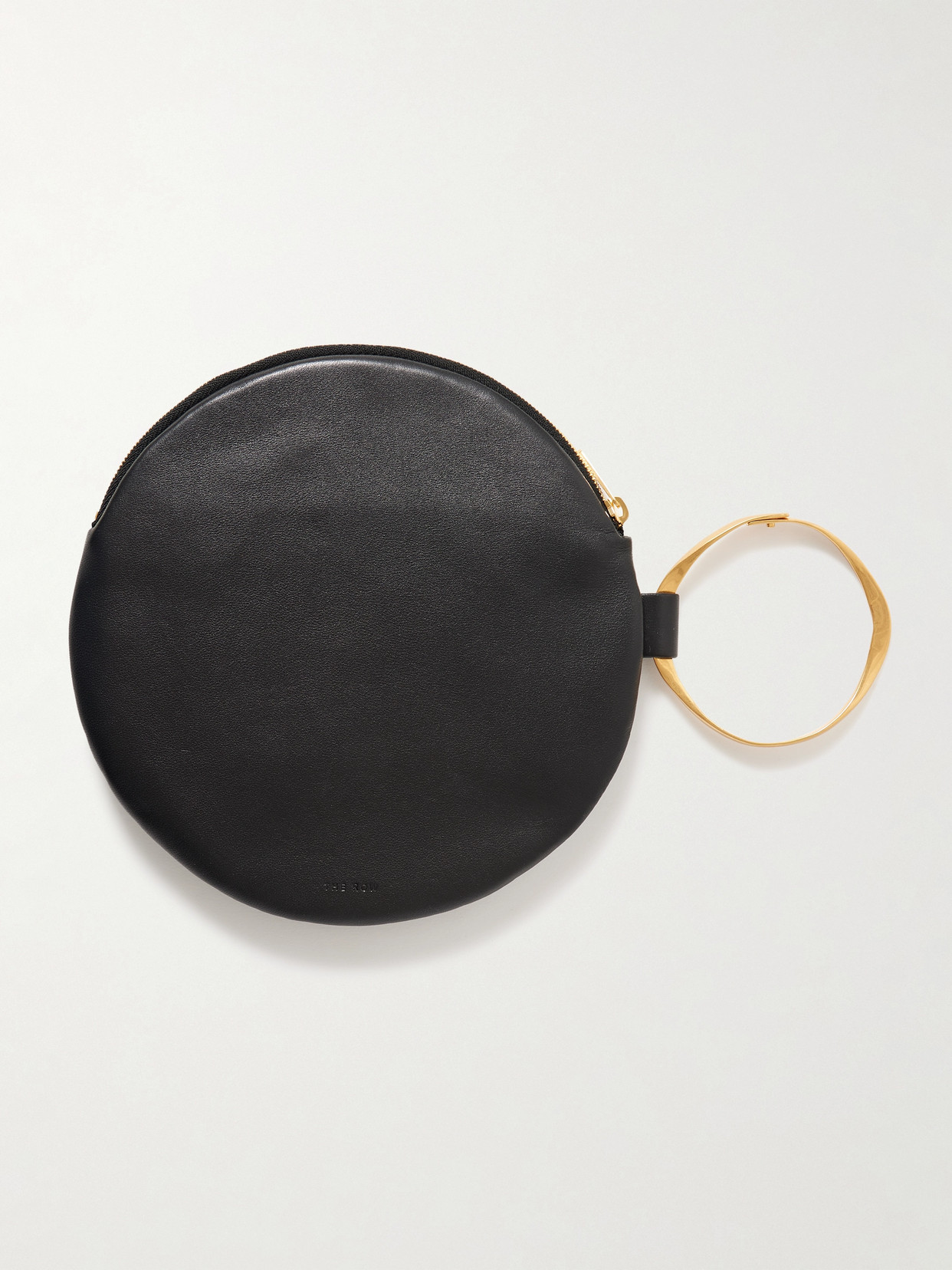 The Row Round Bracelet Matte Nappa Clutch In Black