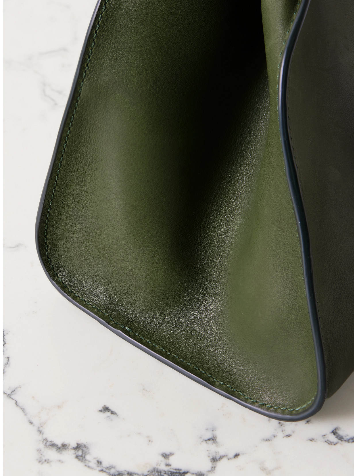 The Row Peggy Leather Tote In Green