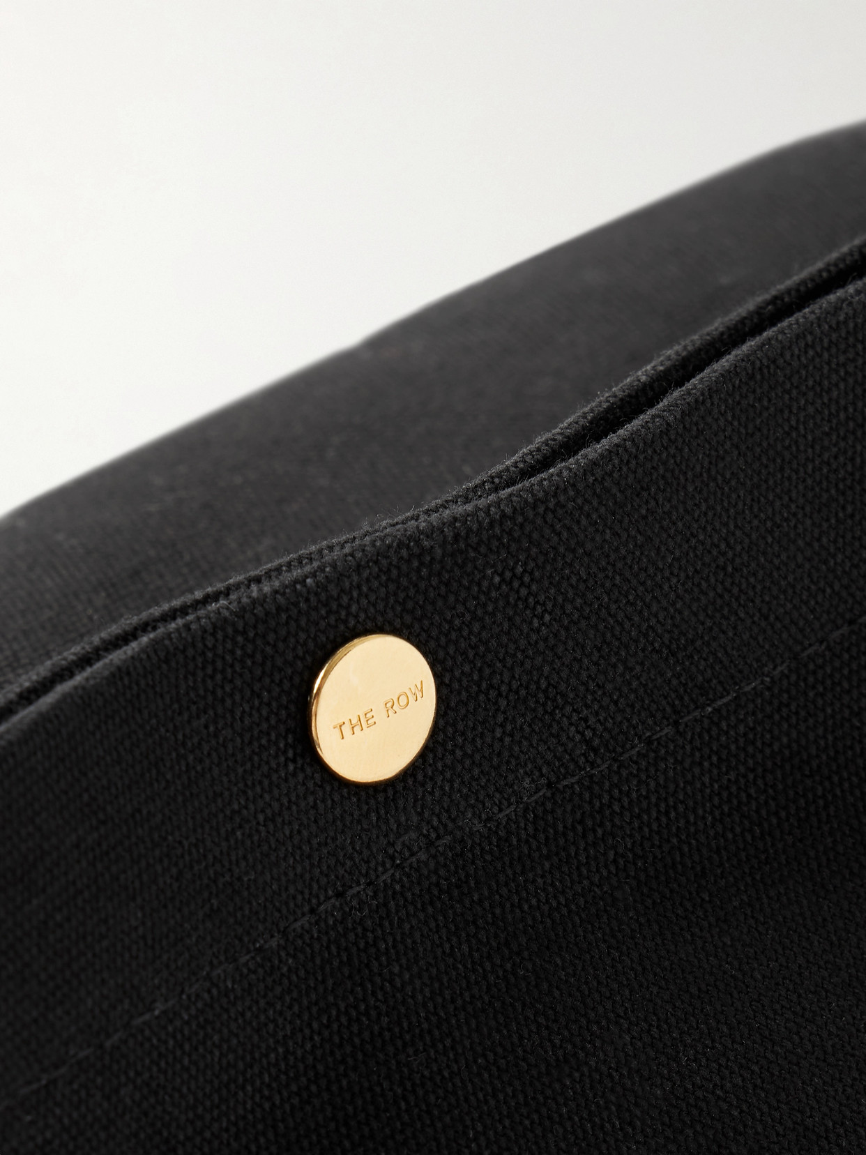 The Row Idaho Leather-trimmed Cotton-canvas Tote In Black