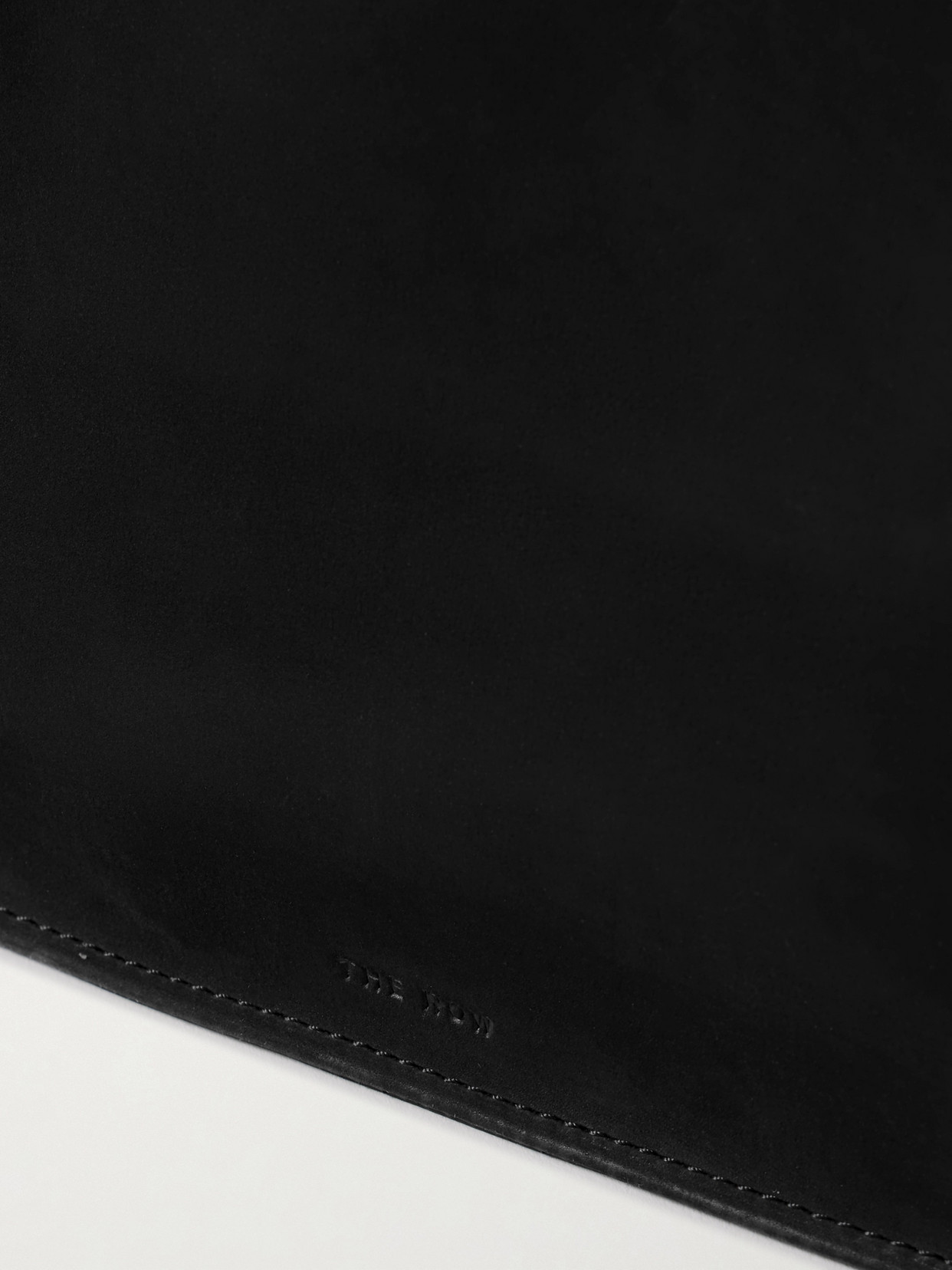 The Row To Go Large Leather-trimmed Nubuck Tote In Black