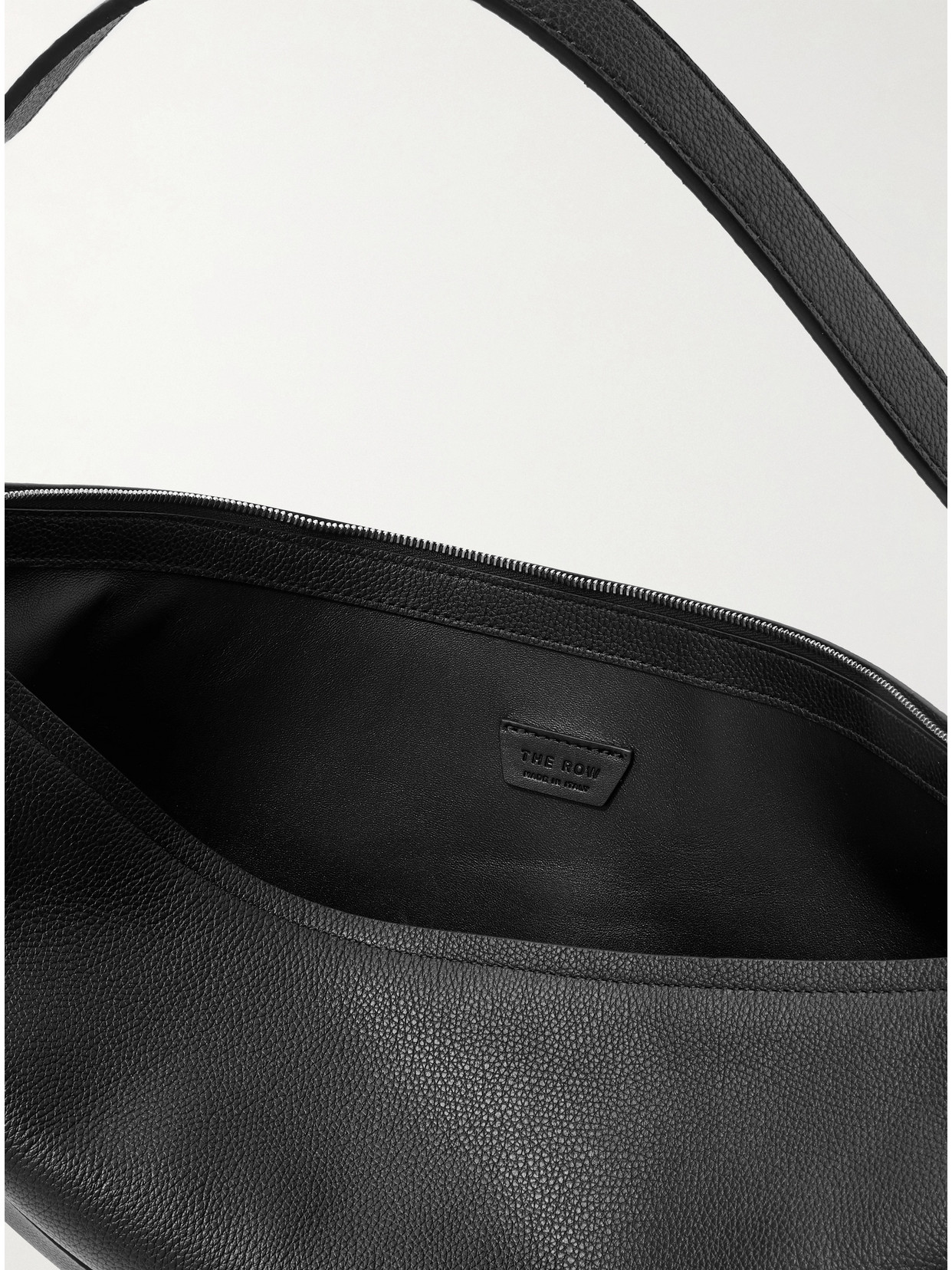 The Row Jouve Textured-leather Shoulder Bag In Black