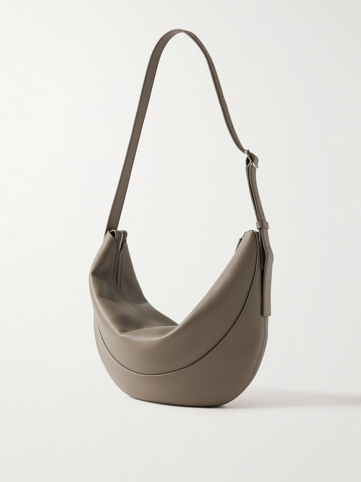The Row Jouve Textured-leather Shoulder Bag In Brown