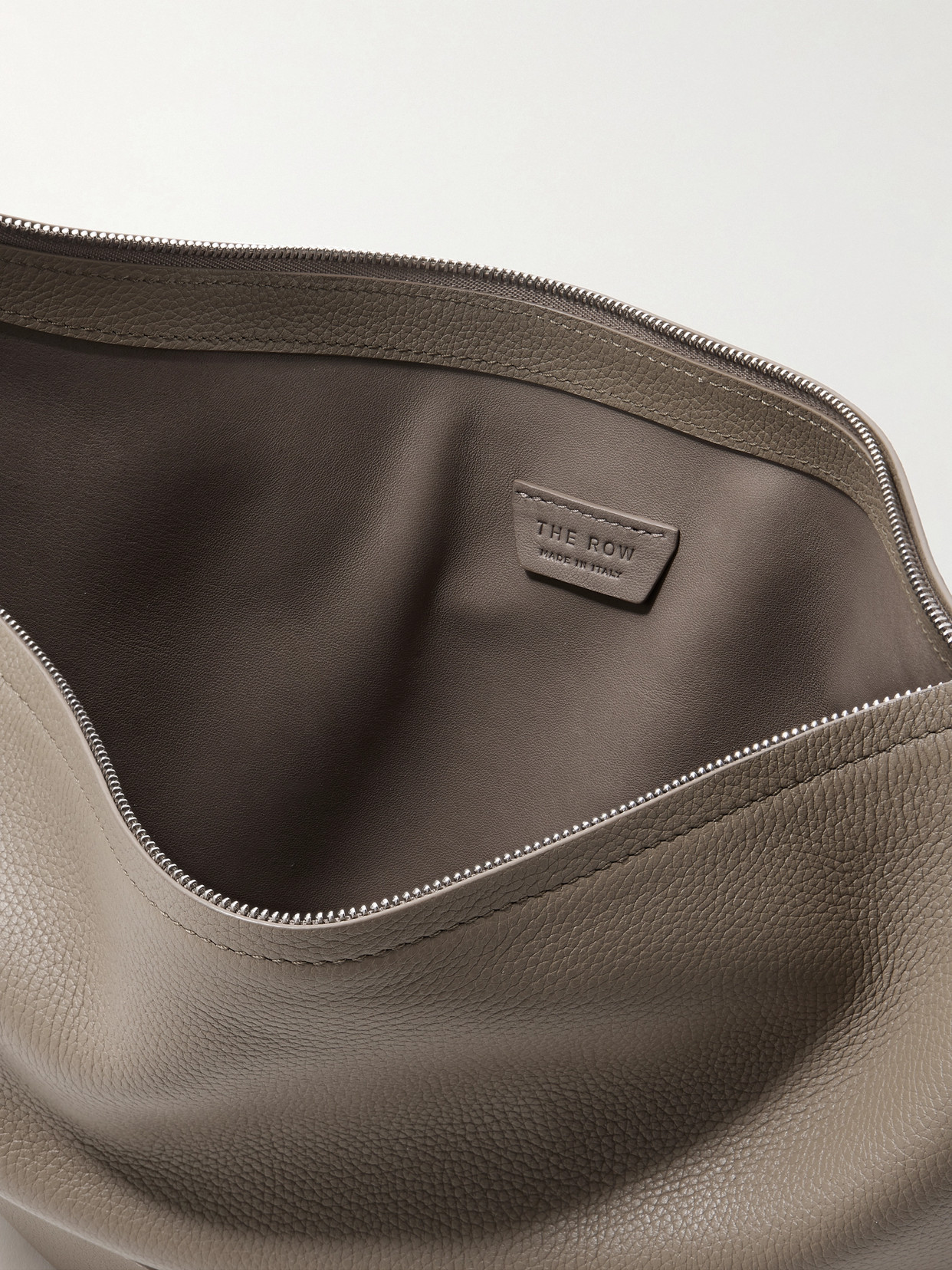 The Row Jouve Textured-leather Shoulder Bag In Brown