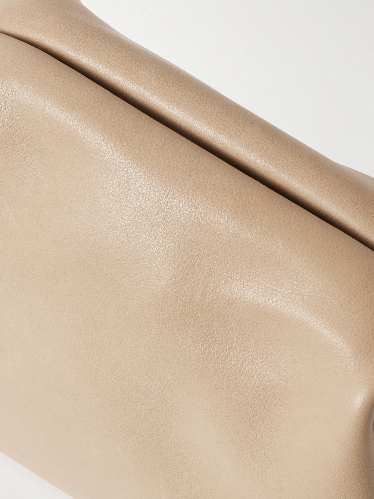 The Row Mira Leather Clutch In Neutrals