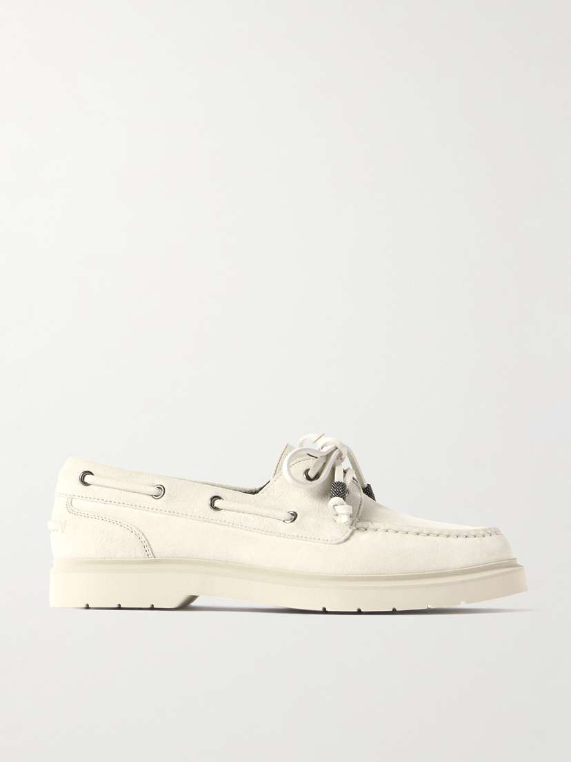 Brunello Cucinelli Bead-embellished Suede Loafers