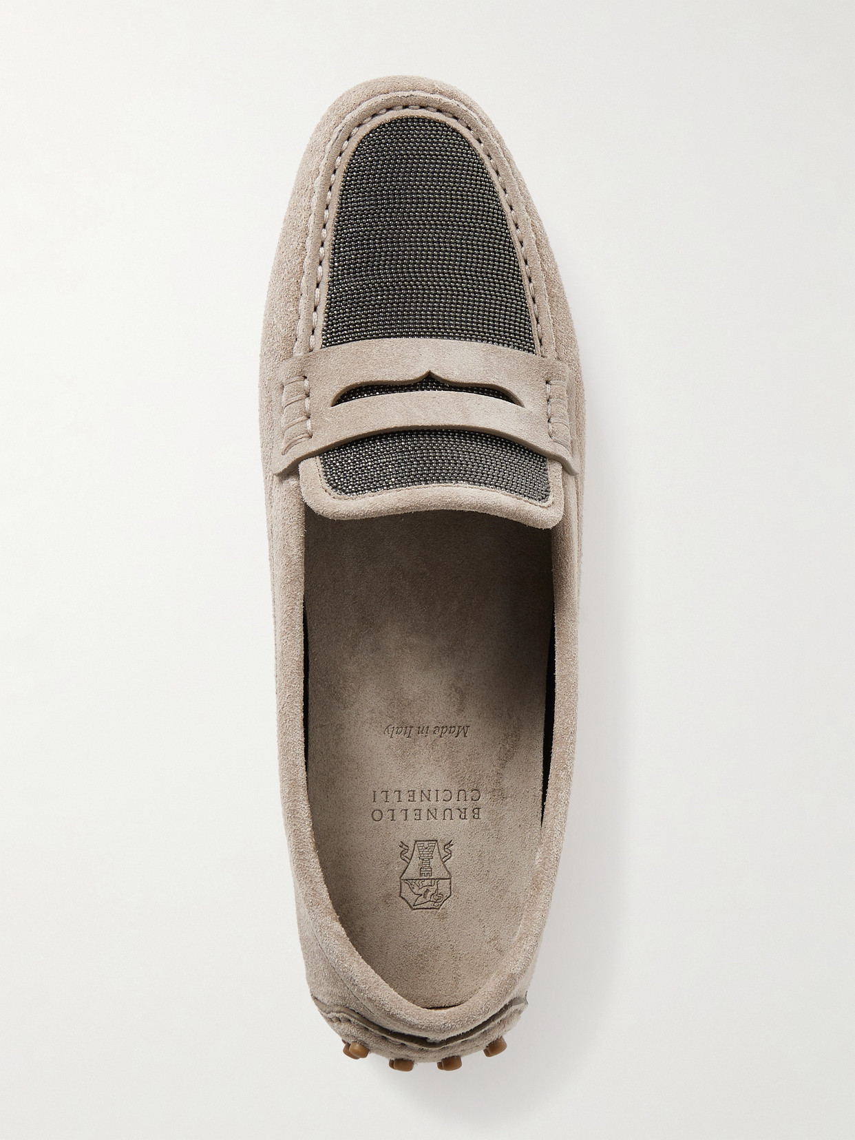 Brunello Cucinelli Monili-embellished Loafers In Brown