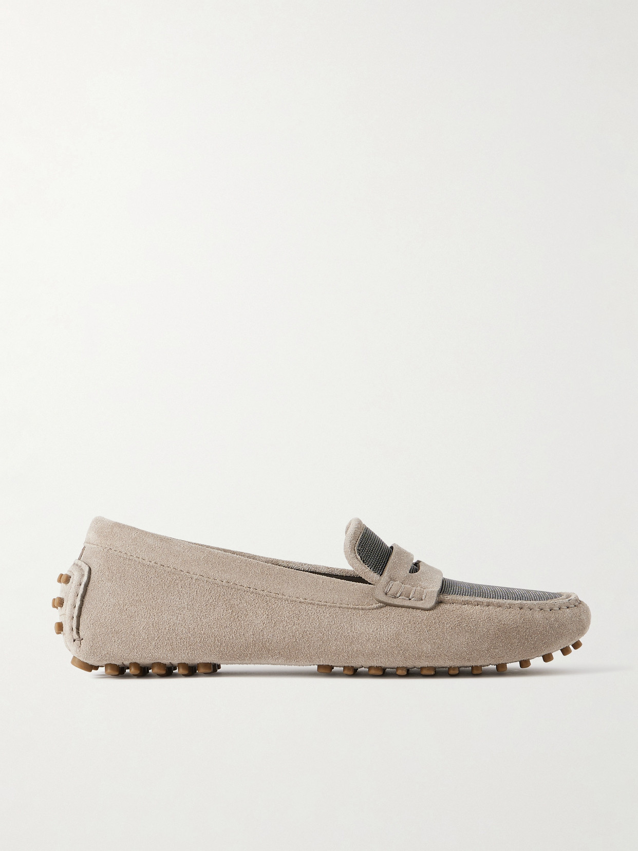 Brunello Cucinelli Round-head Flat Shoes In Brown