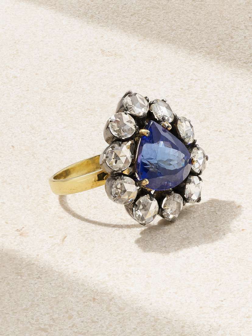 Amrapali London Rajasthan Sterling Silver, 18-karat Gold, Tanzanite And Diamond Ring