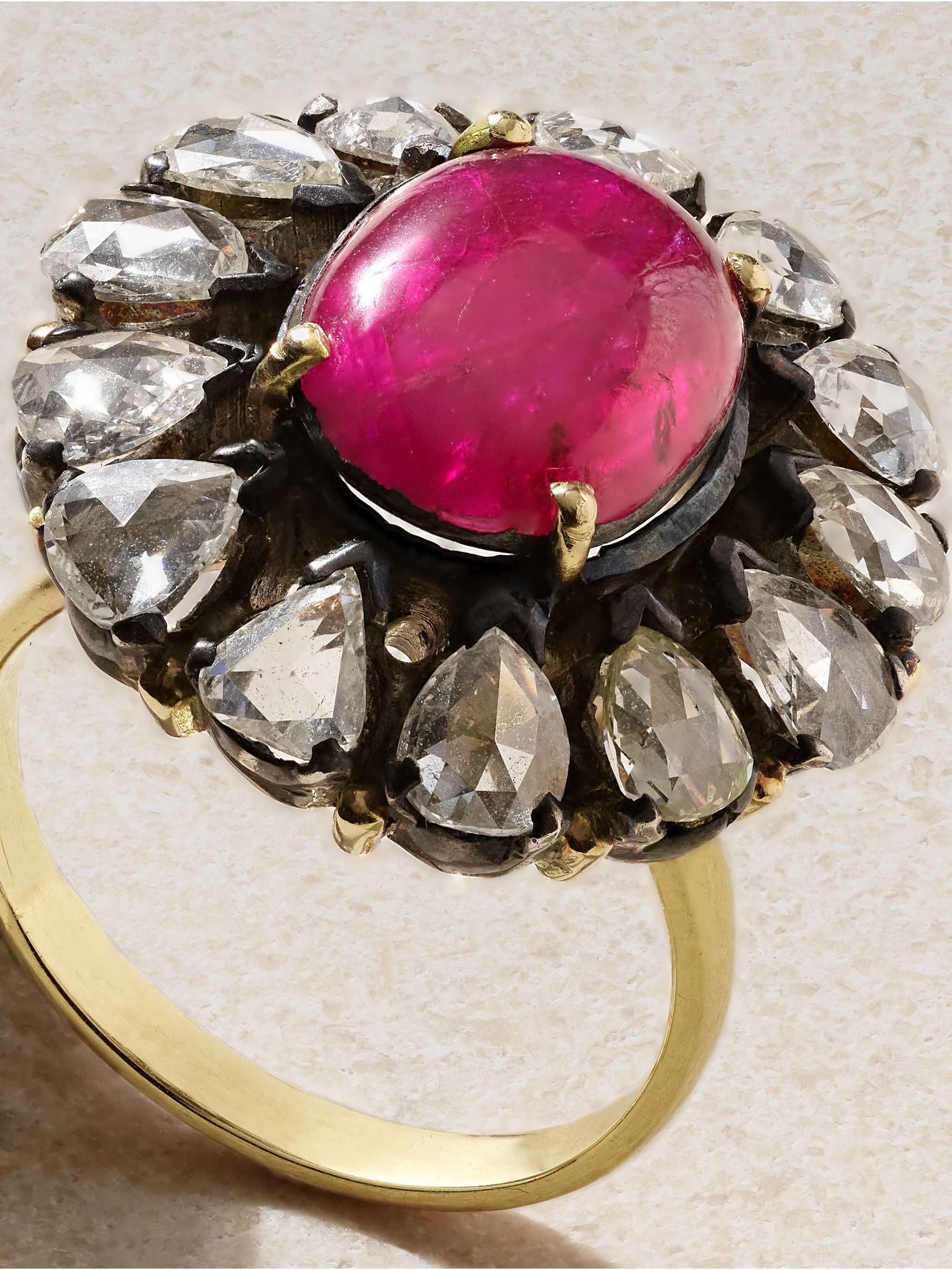 AMRAPALI LONDON 18-karat gold, diamond and ruby ring