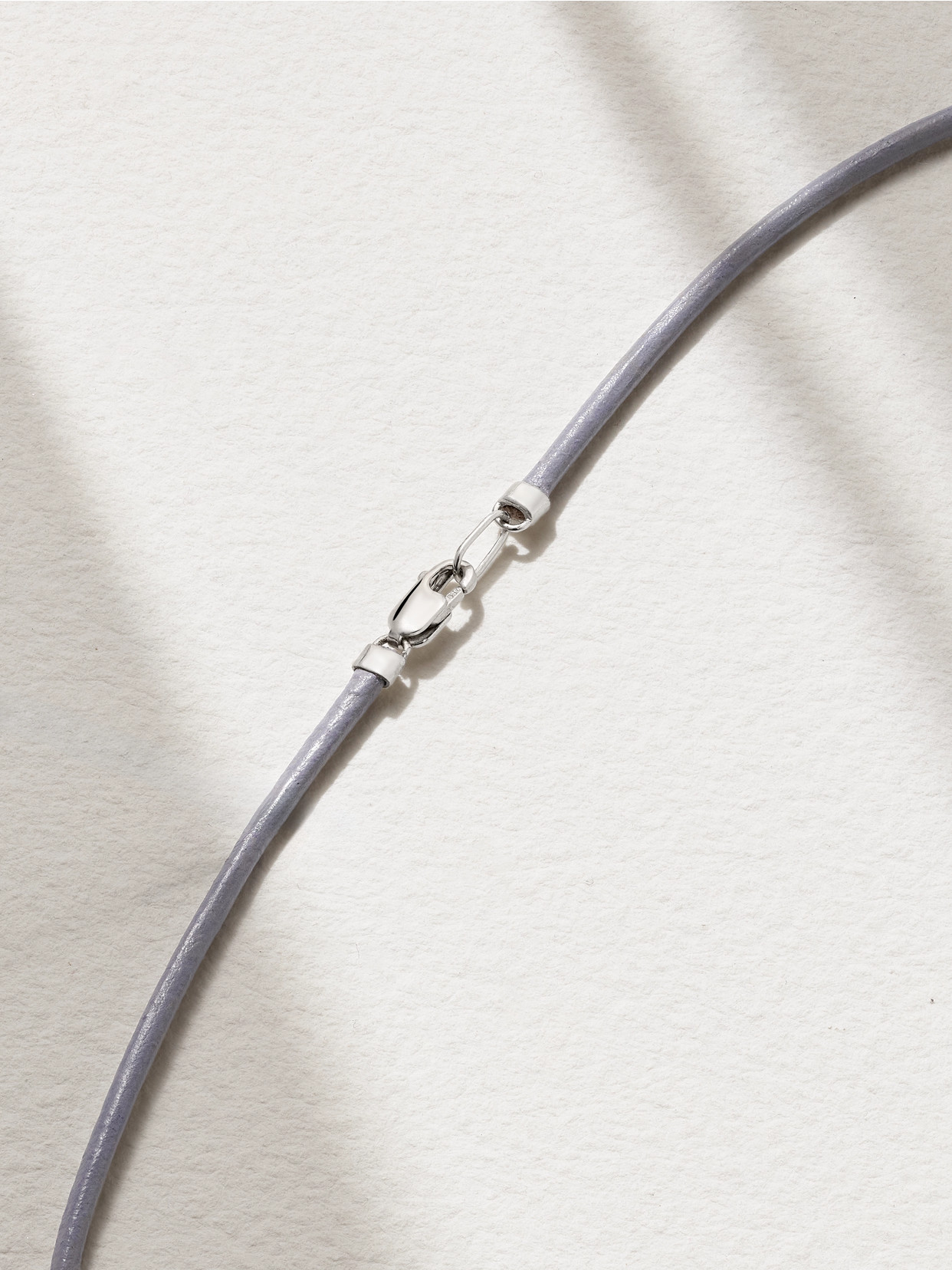 Gemella 18-karat White Gold, Leather And Tanzanite Necklace In Blue