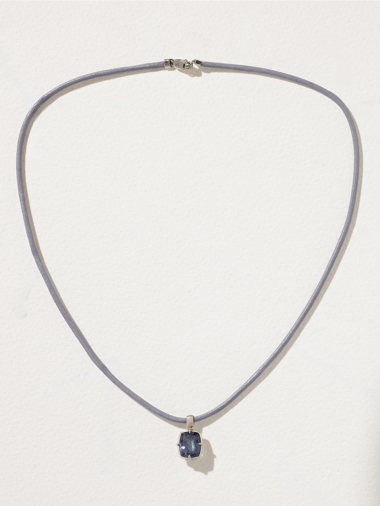 Gemella 18-karat White Gold, Leather And Tanzanite Necklace In Blue