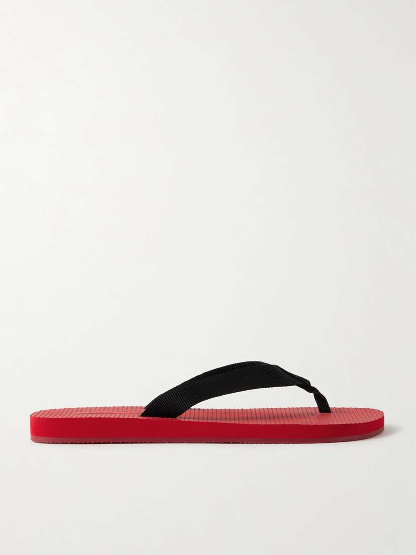 The Row Dune Two-tone Cotton-blend Grosgrain Flip Flops