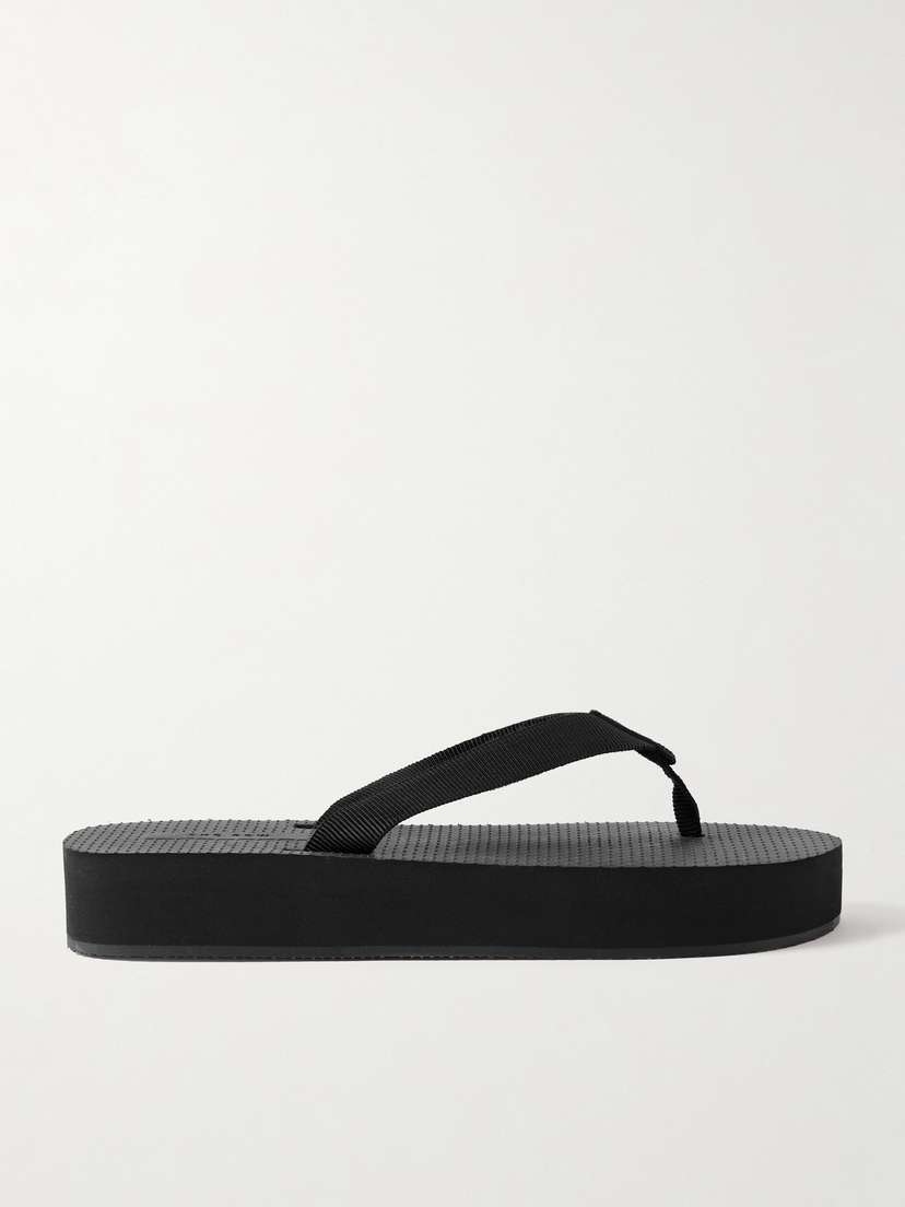 The Row Dune Cotton-blend Grosgrain Platform Flip Flops
