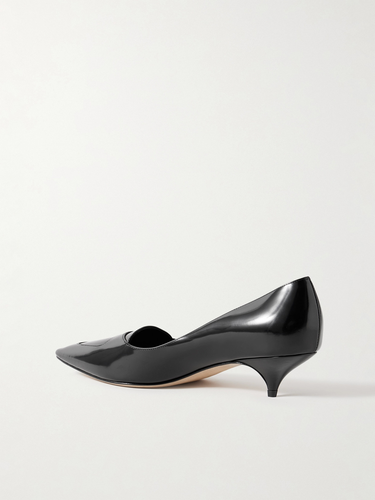 The Row Viv Leather Loafer Pumps In Black