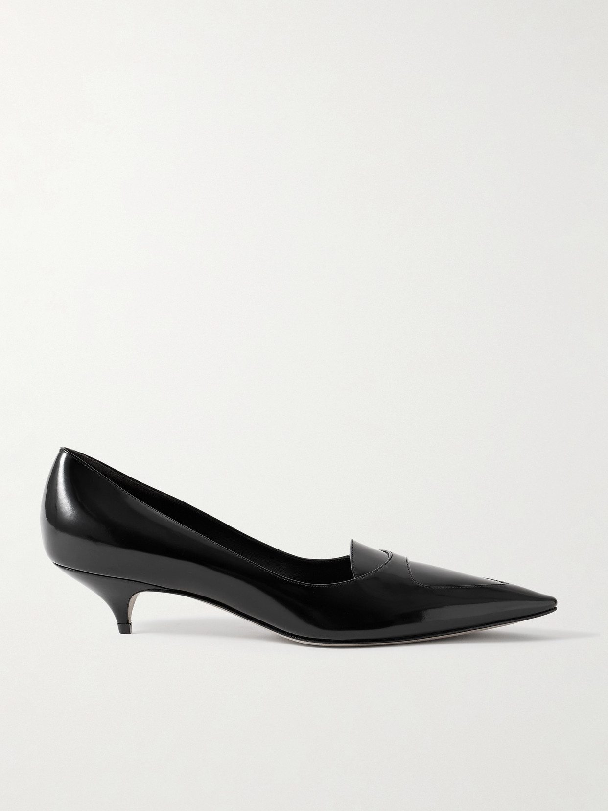 The Row - Viv Glossed-leather Pumps - Black