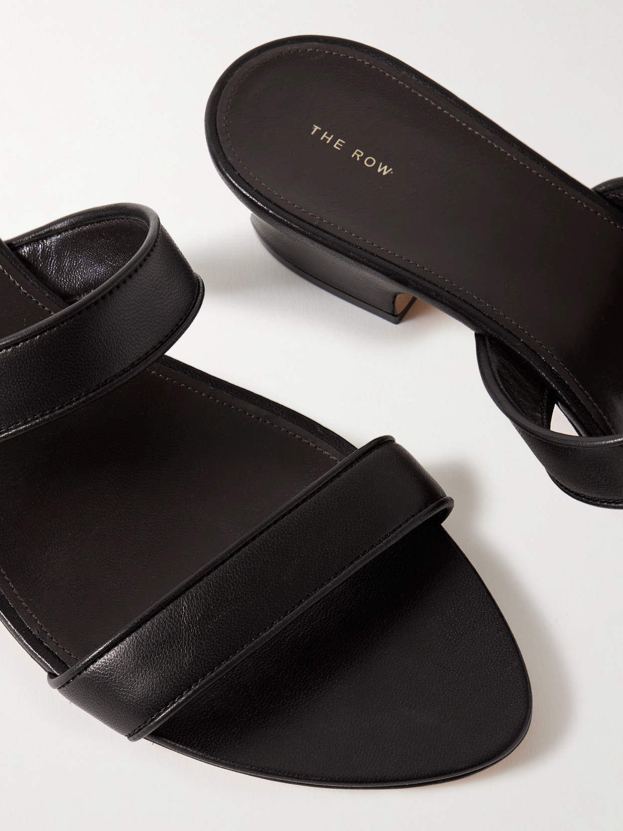 The Row Woman Black Mules In Black