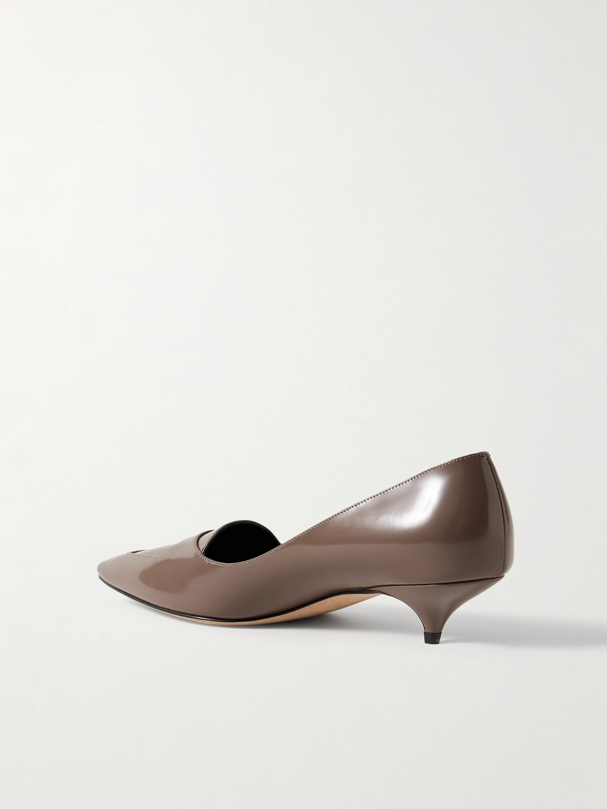 The Row Viv Leather Loafer Pumps In Brown