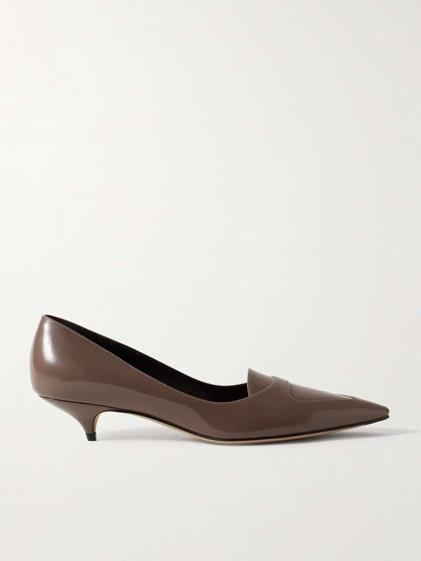 The Row Viv Glossed-leather Pumps
