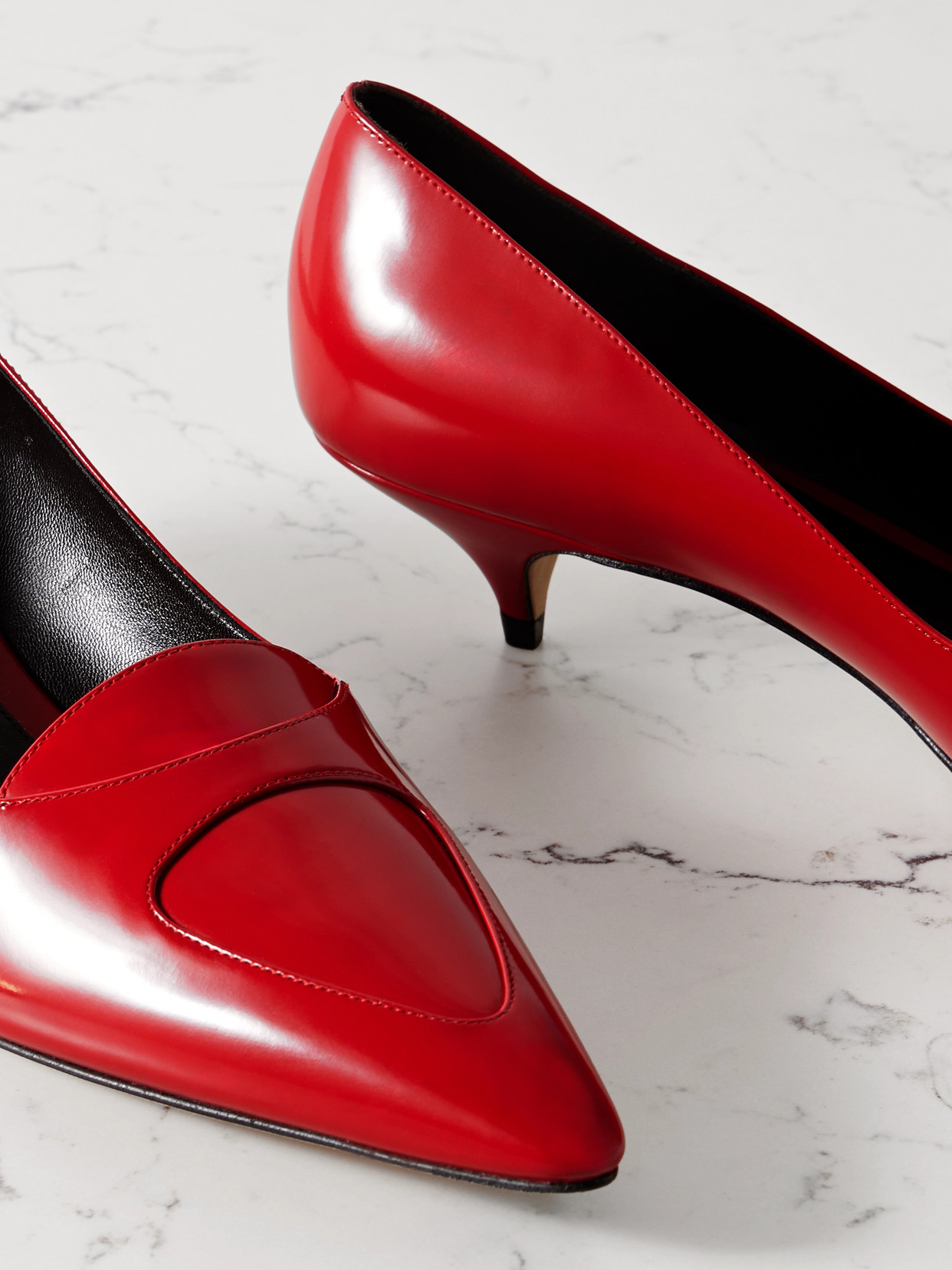 The Row Viv Leather Pumps In Red