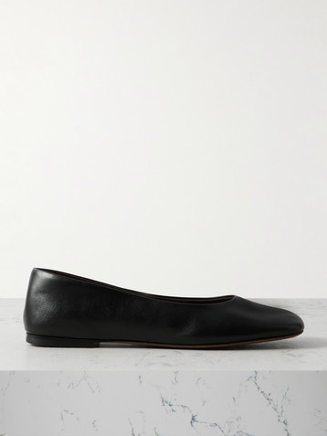 The Row Leather ballet flats
