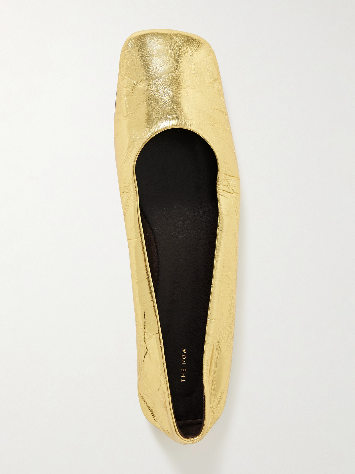 Shop The Row Metallic Leather Ballet Flats In Gold