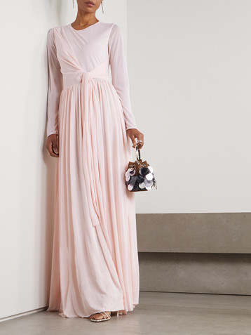 Giambattista Valli Tie-detailed wrap-effect jersey gown