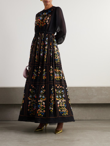 Giambattista Valli Belted printed silk-georgette maxi dress