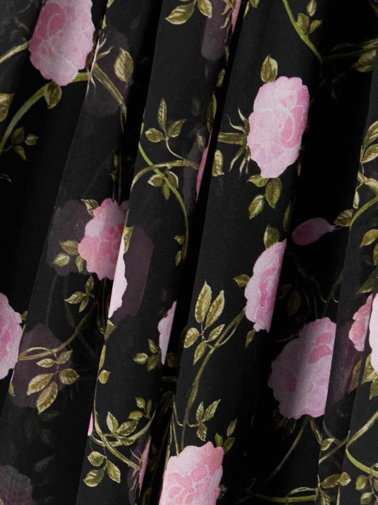 Giambattista Valli Gathered Floral-print Silk-chiffon Gown In Black