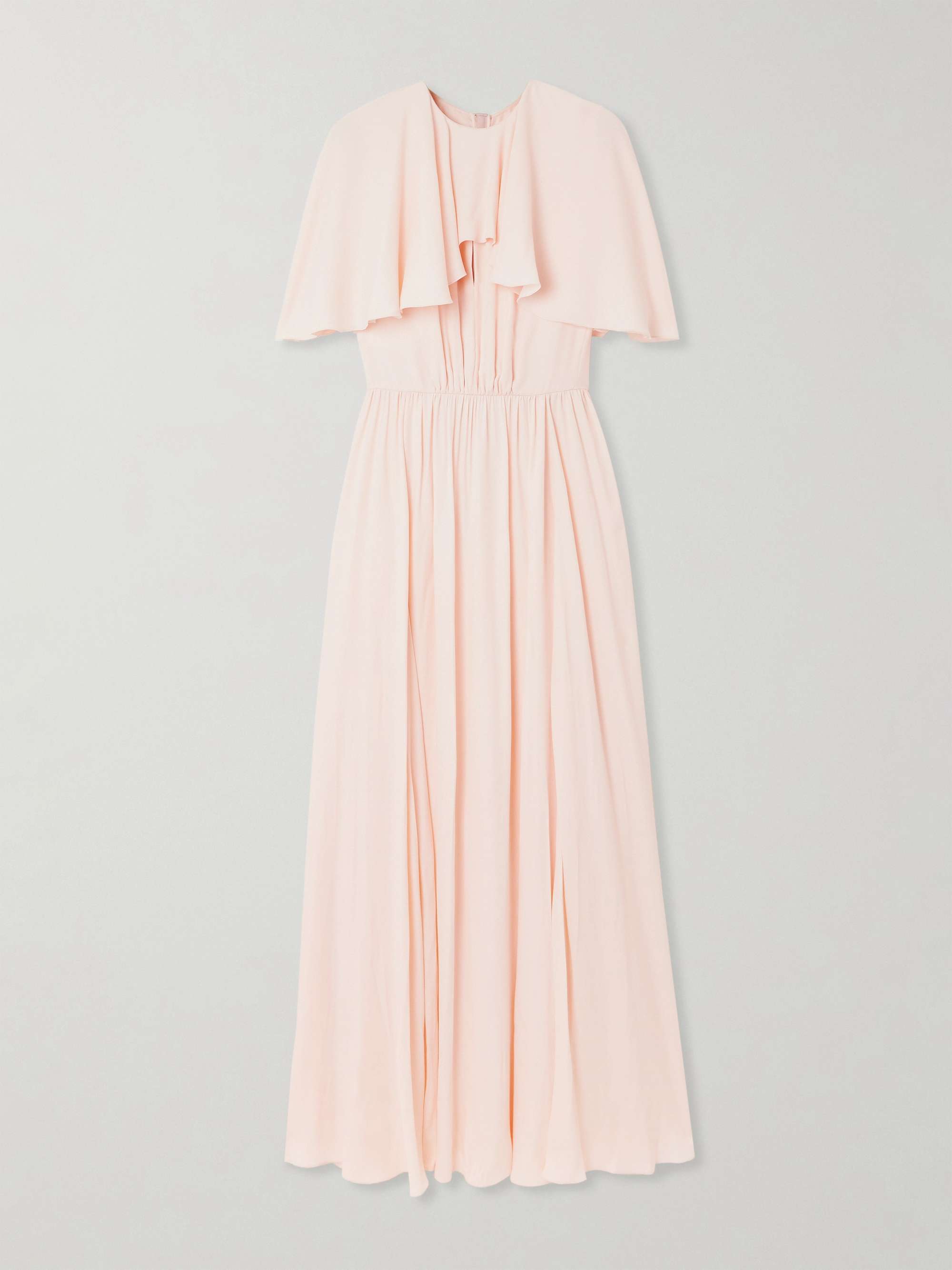 GIAMBATTISTA VALLI Cape-effect pleated crepe midi dress GIAMBATTISTA VALLI Cape-effect pleated crepe midi dress