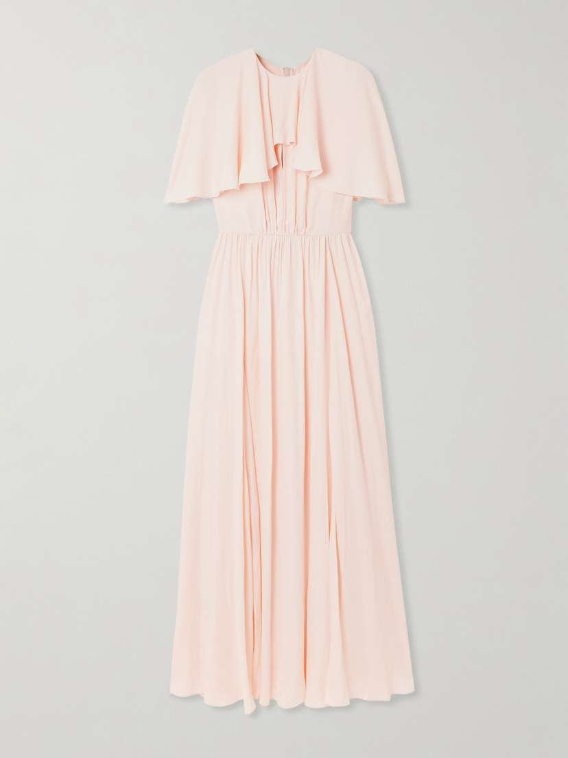 Giambattista Valli Cape-effect Pleated Crepe Midi Dress