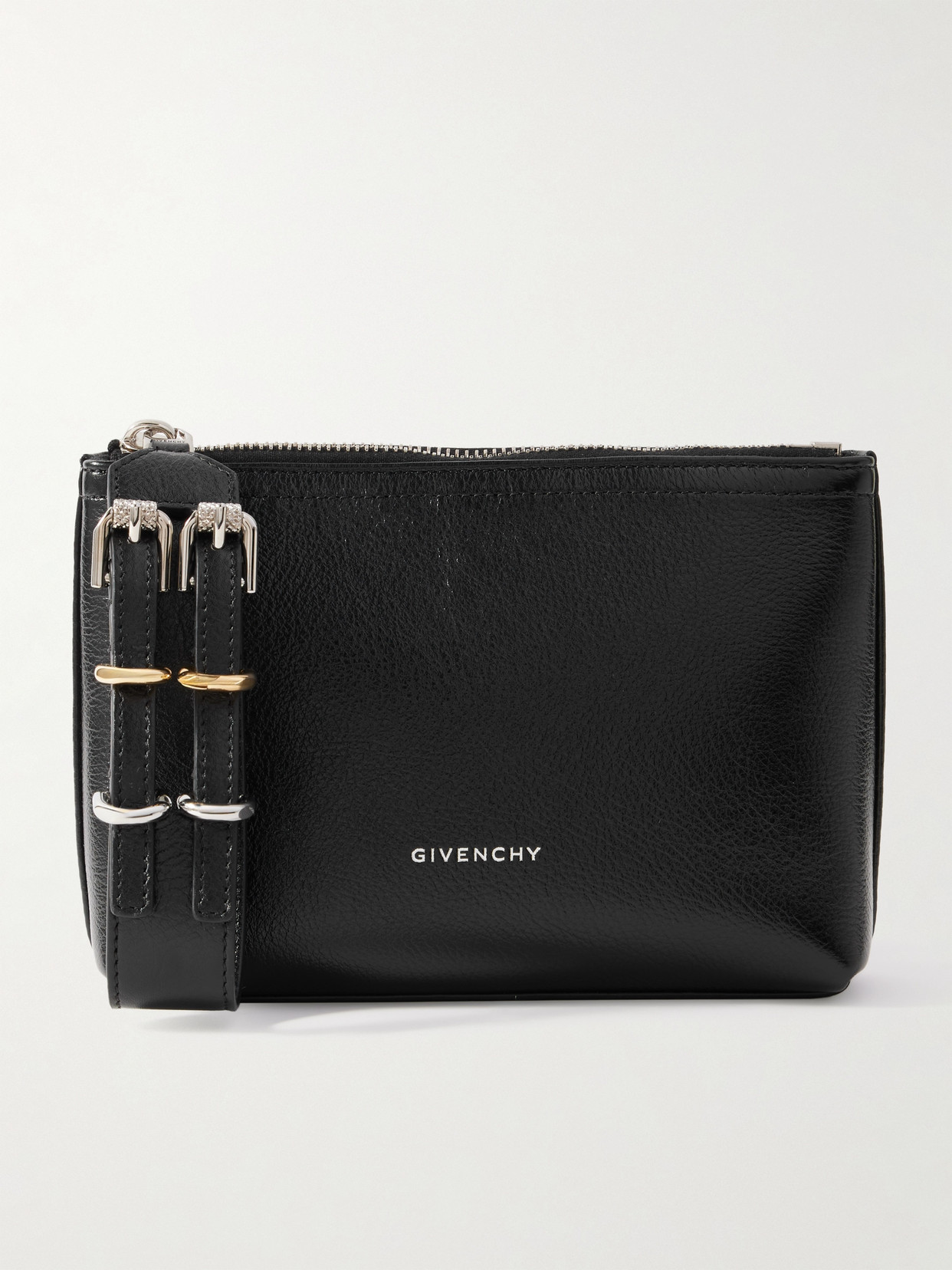 GIVENCHY VOYOU SMALL TEXTURED-LEATHER CLUTCH