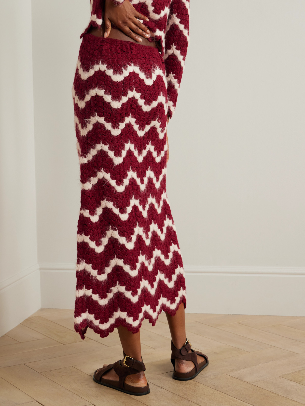 Safi Scalloped Crocheted Alpaca Midi