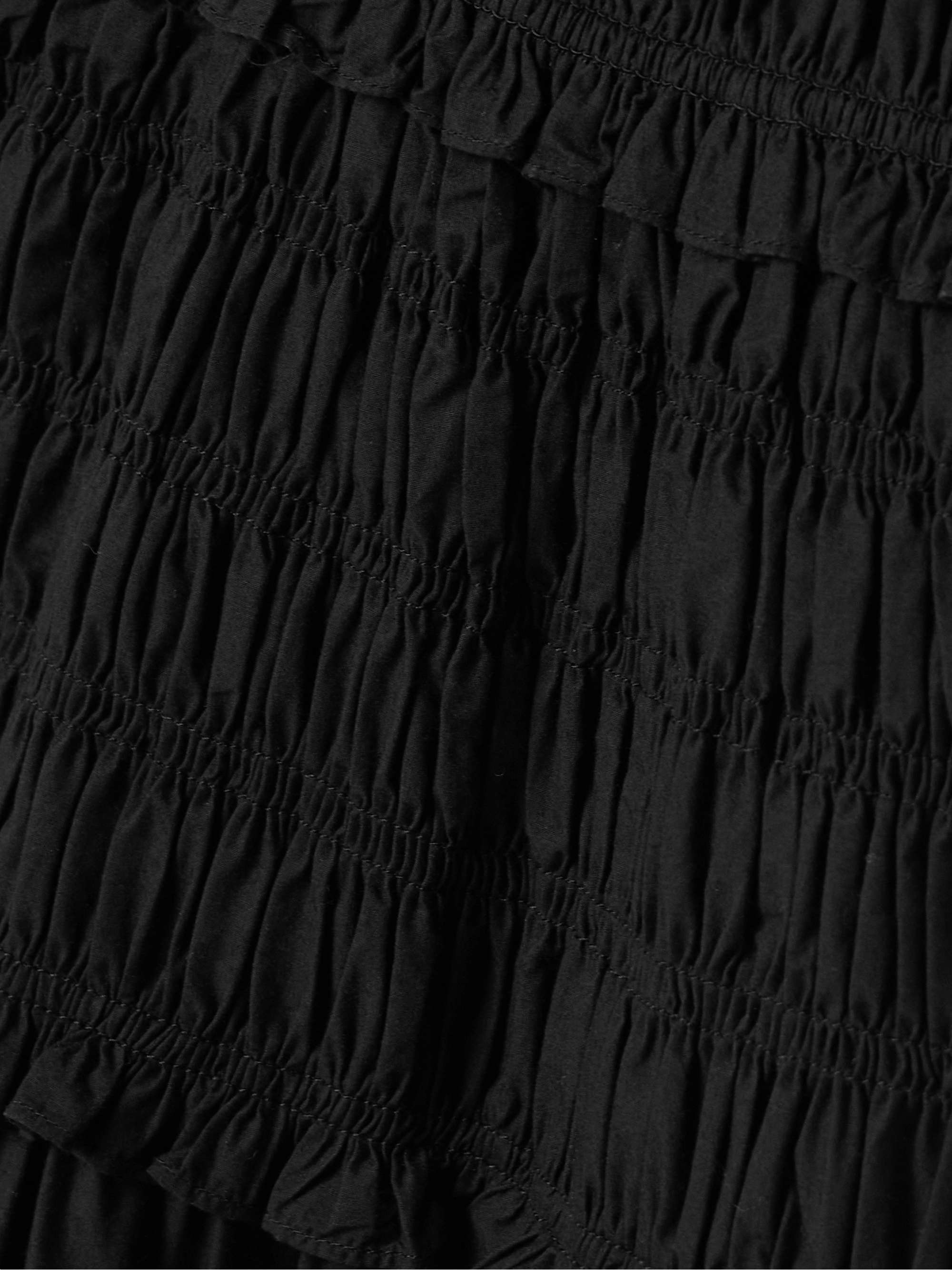 DÔEN Marianne shirred organic cotton-poplin midi dress