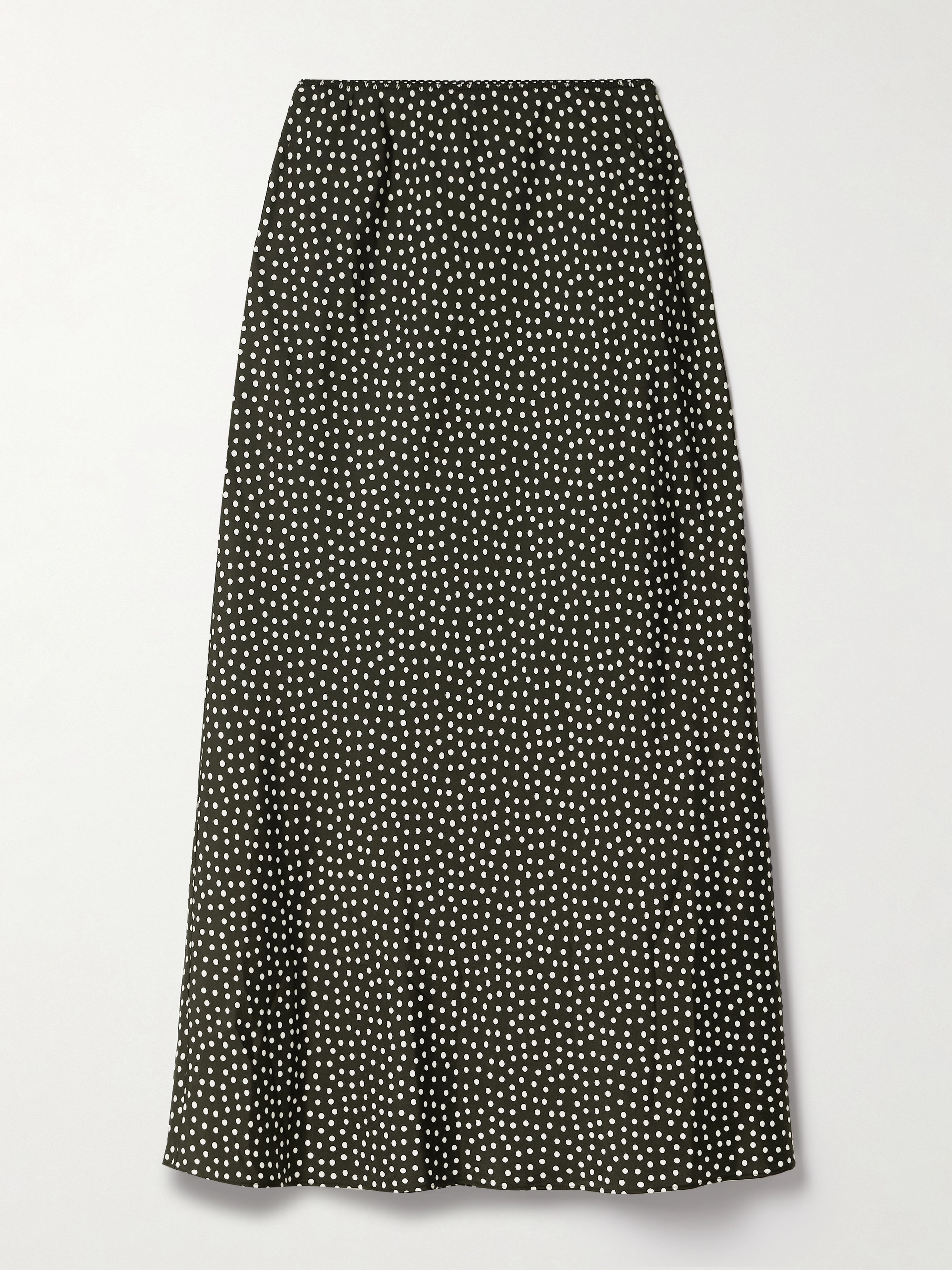 Dôen Elowena polka-dot silk-blend midi skirt