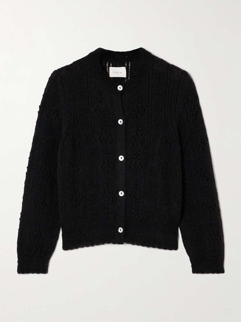 DÔEN Cassidy Pointelle-knit Alpaca-blend Cardigan